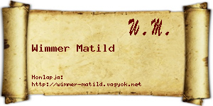 Wimmer Matild névjegykártya